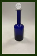 Holmegaard Kunstglas Vase / Flaske af Otto Brauer i blå farve