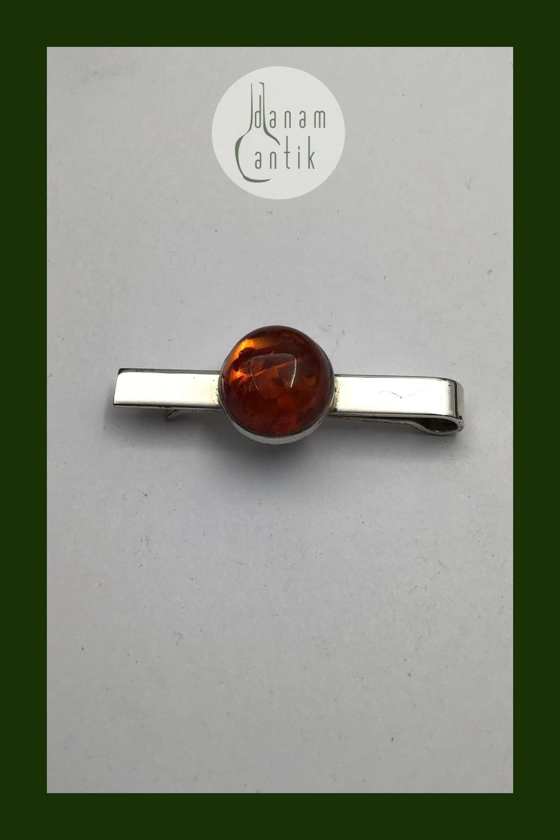 Niels Erik From Sterling Sølv Slipsenål / Pengeclip (Rav)