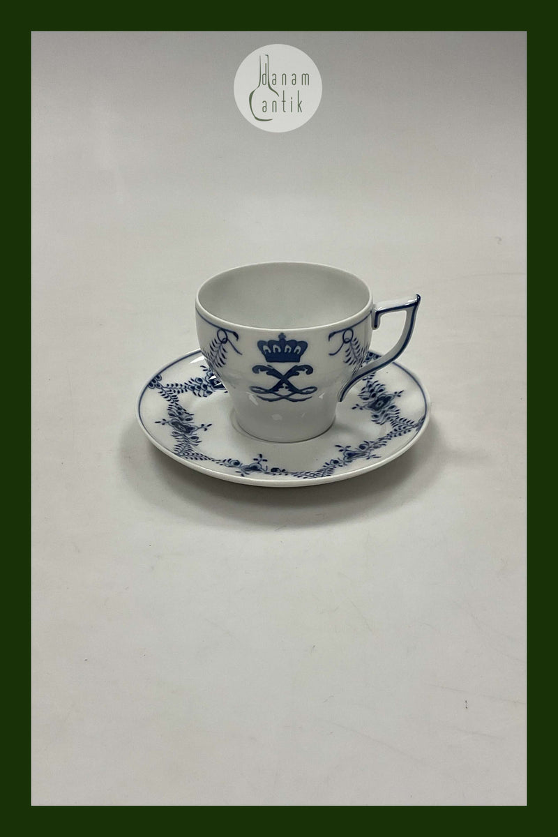 Royal Copenhagen Musselmalet Dronning Louise Kaffekop og underkop