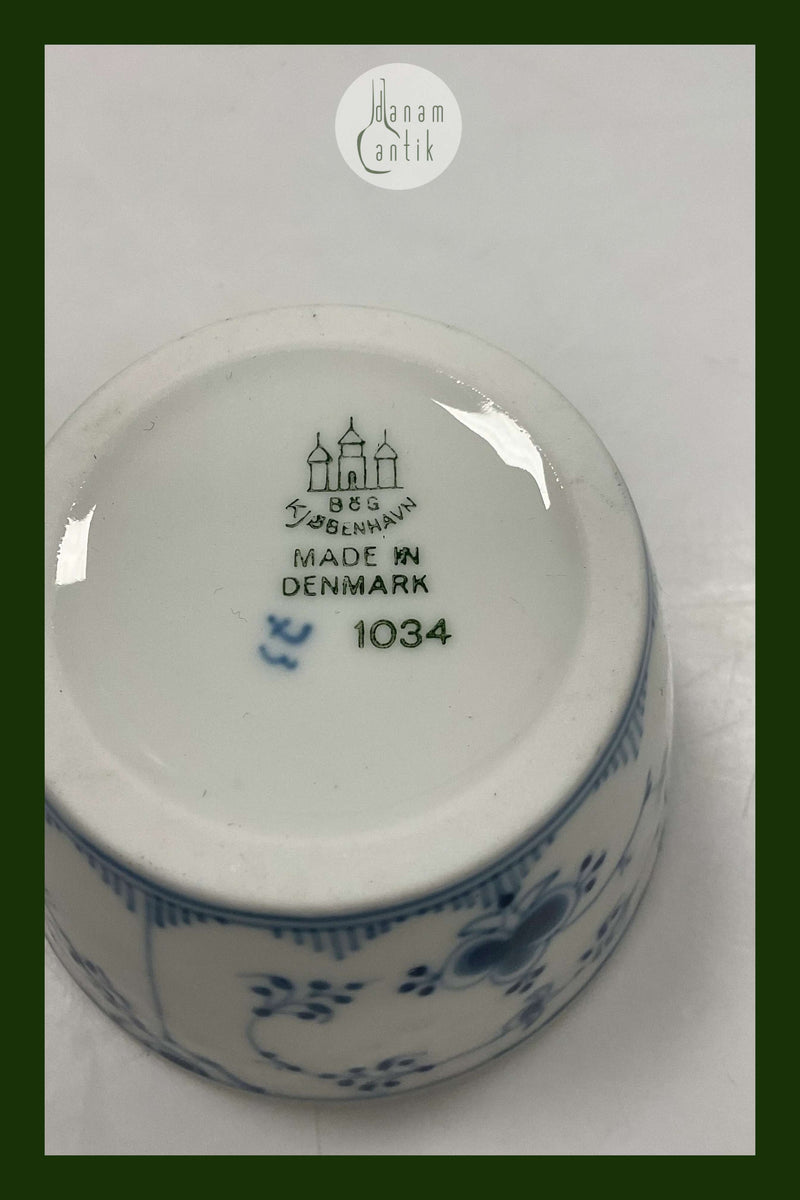 Bing og Grøndahl Blåmalet Musselmalet Hotel Sukkerskål No. 1034