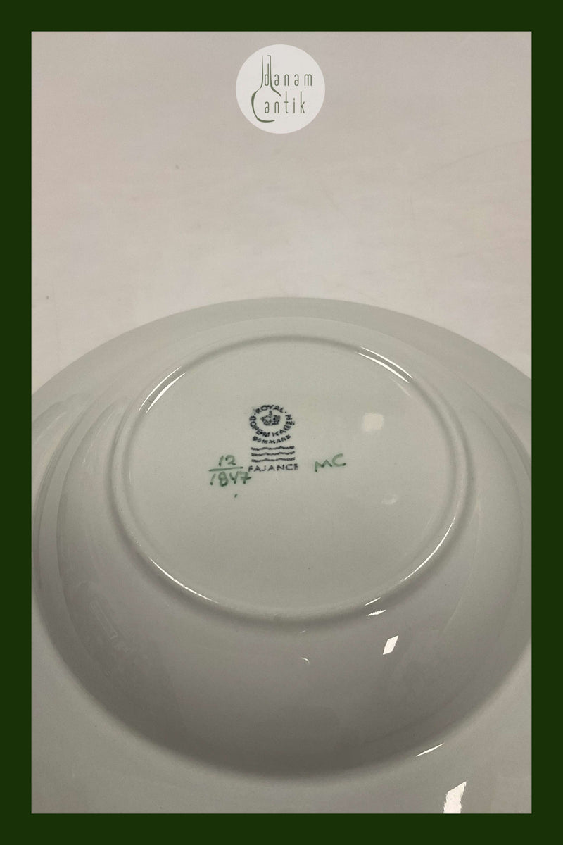 Royal Copenhagen Grøn Tranquebar Dyb Tallerken No 1847