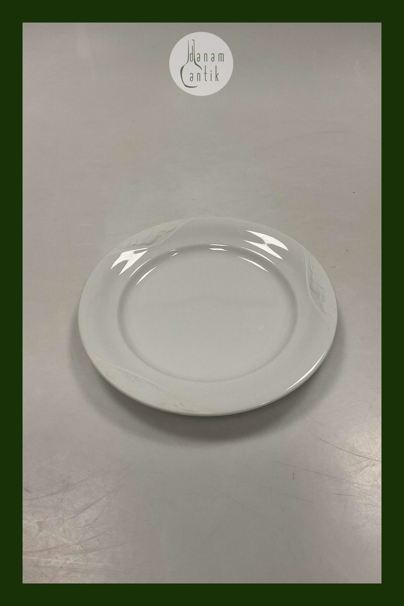 Royal Copenhagen Hvid Magnolia med uglasseret relief Kagetallerken No 617