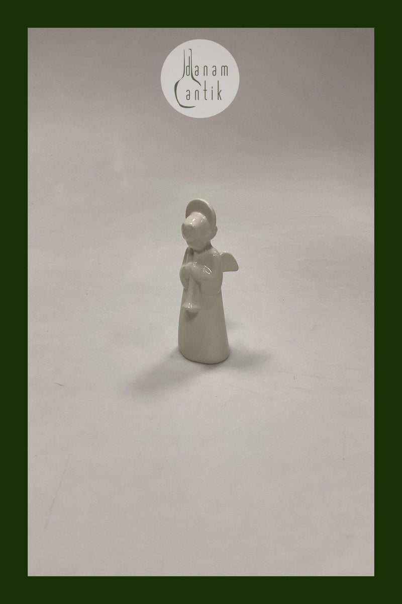 Aluminia Blanc de Chine Engel med horn Figur