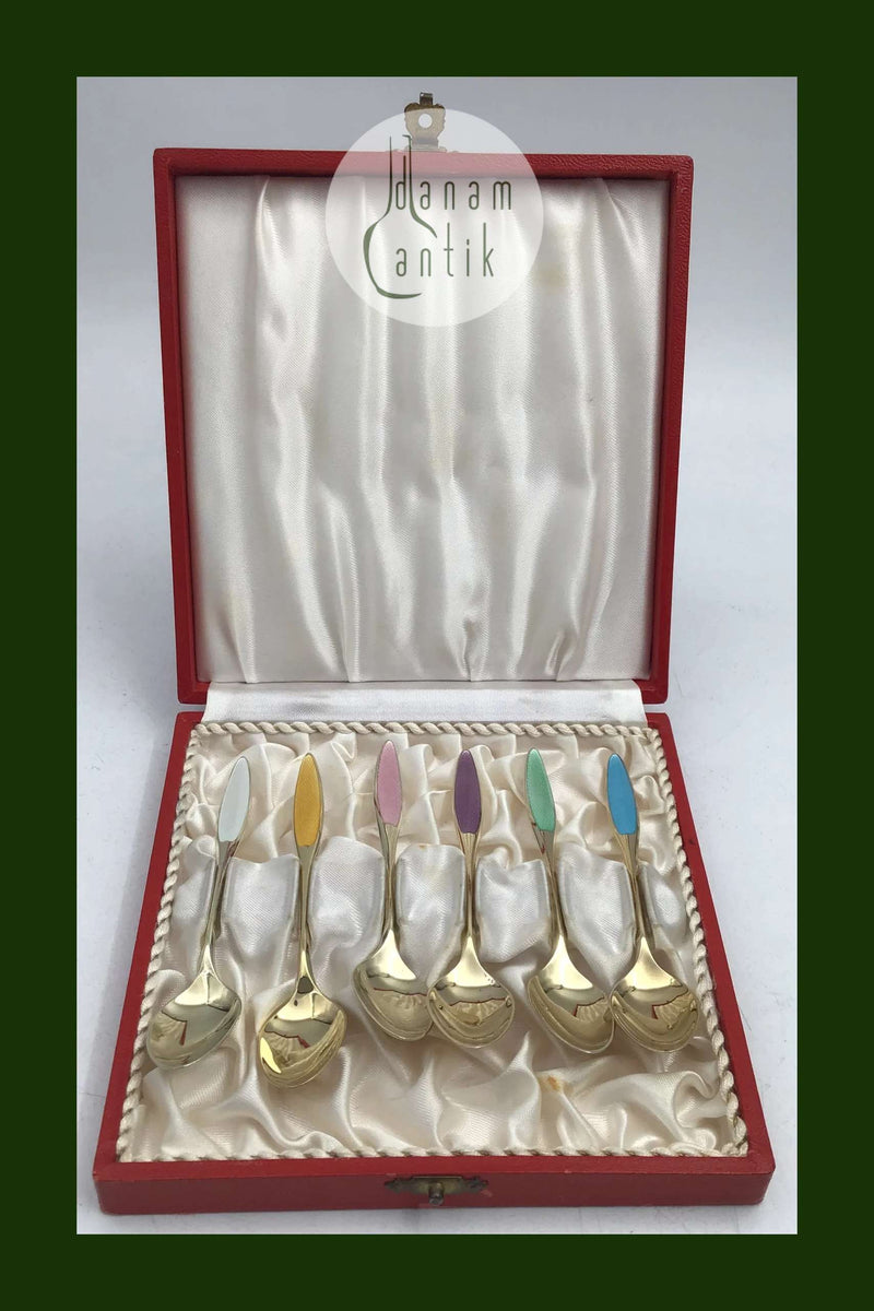 Frigast Sterling Sølv/Emalje Moccaskeer Forgyldt(6)