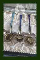 Egon Lauridsen (ELa) Sterling Sølv/Emalje Moccaskeer Forgyldt(6