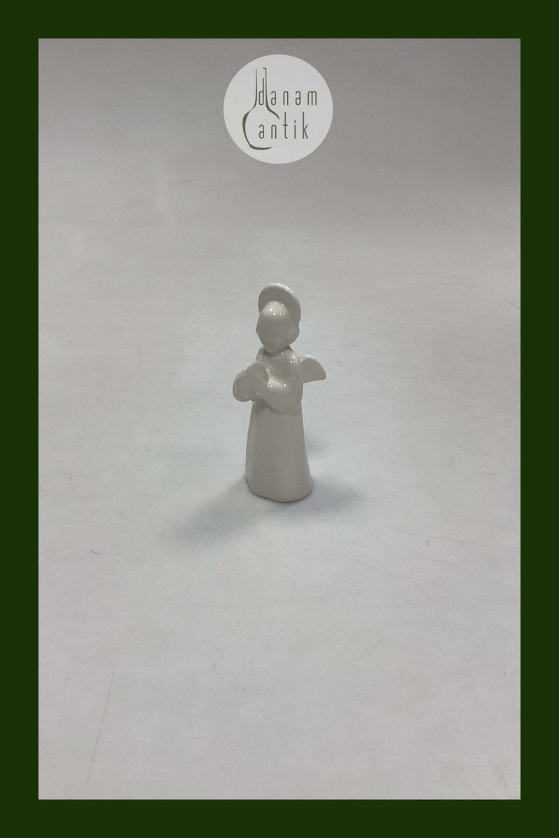 Royal Copenhagen Blanc de Chine figur Engel med bækkener