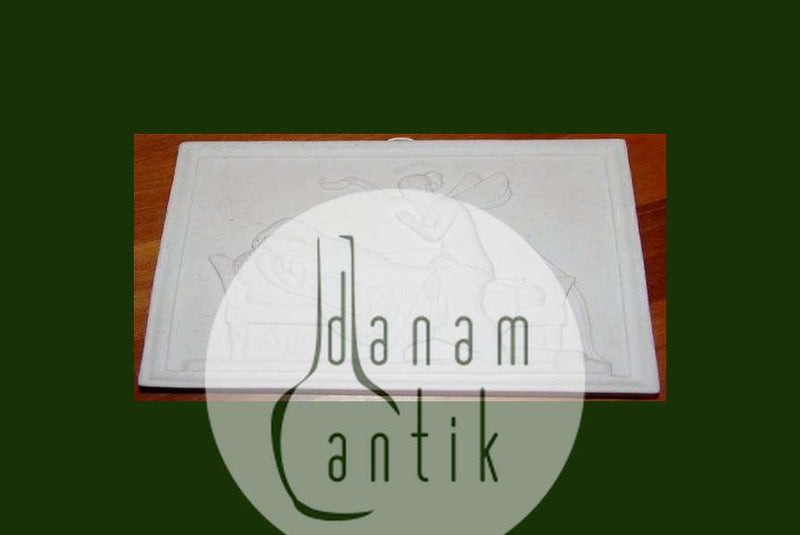 Bing & Grøndahl Biscuit Platte Psyche nærmer sig med Lampen til den sovende Amor No 79