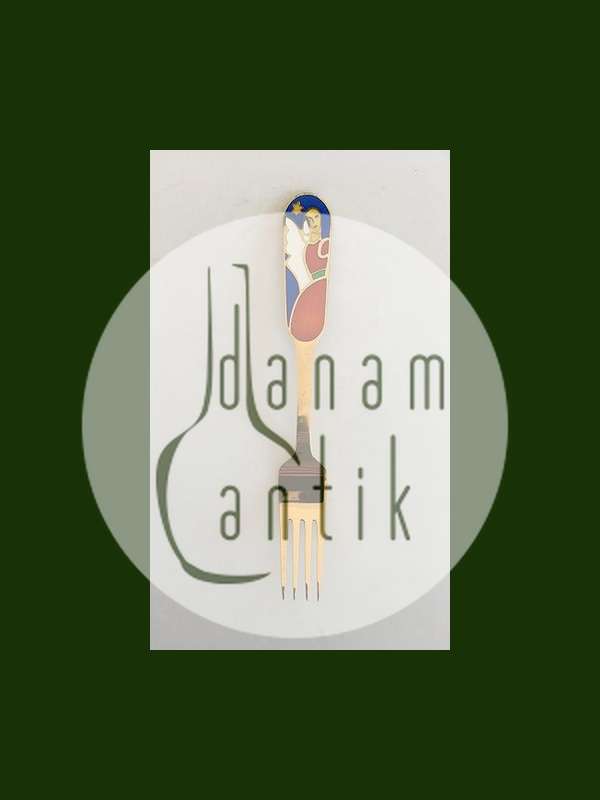 A. Michelsen 1989 Julegaffel Forgyldt Sterling Sølv med Emalje