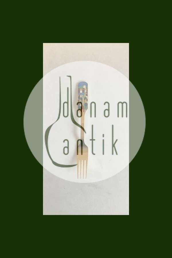 A. Michelsen 1988 Julegaffel Forgyldt Sterling Sølv med emalje