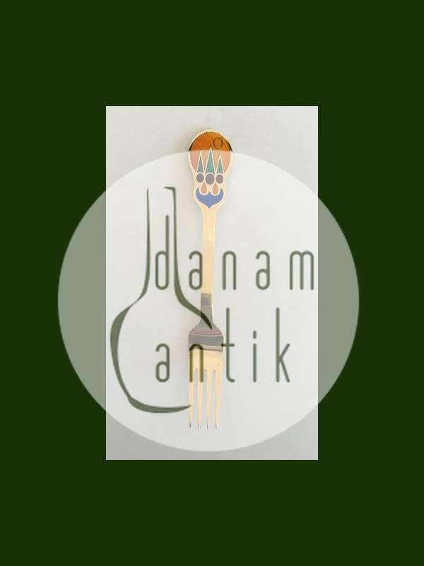 A. Michelsen 1979 Julegaffel Forgyldt Sterling Sølv med Emalje