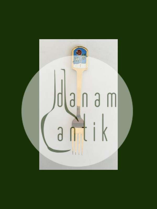 A. Michelsen 1977 Julegaffel Forgyldt Sterling Sølv med Emalje