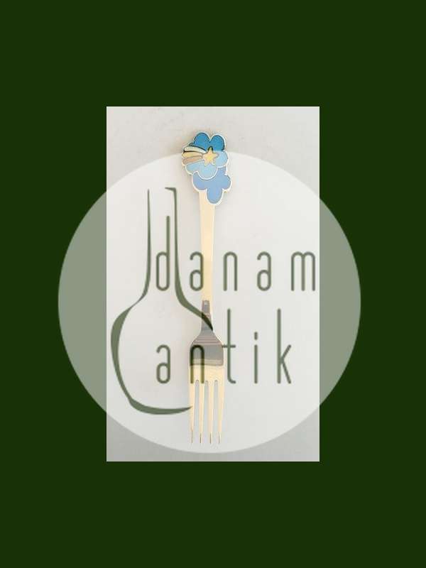 A. Michelsen 1975 Julegaffel Forgyldt Sterling Sølv med Emalje.