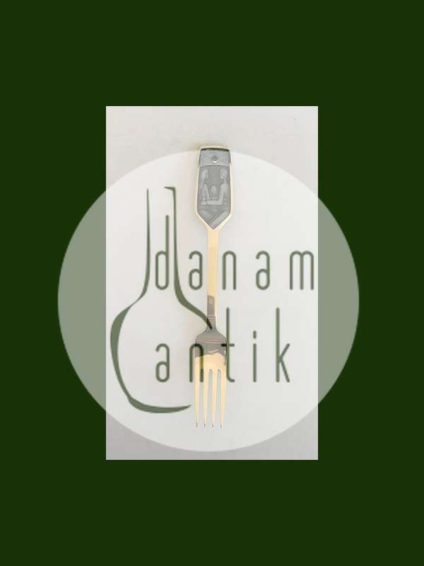 A. Michelsen 1973 Julegaffel Forgyldt Sterling Sølv med Emalje