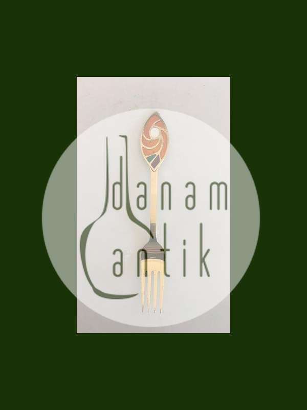 A. Michelsen 1971 Julegaffel Forgyldt Sterling Sølv med Emalje