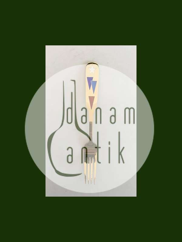 A. Michelsen 1954 Julegaffel Forgyldt Sterling Sølv med Emalje