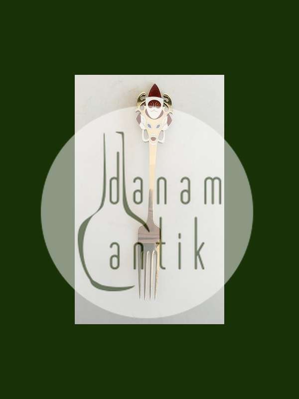 A. Michelsen 1952 Julegaffel Forgyldt Sterling Sølv med Emalje