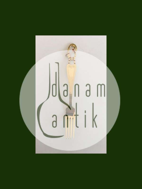 A. Michelsen 1948 Julegaffel Forgyldt Sterling Sølv med Emalje