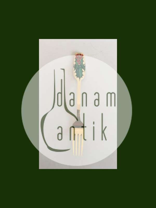 A. Michelsen 1946 Julegaffel  Forgyldt Sterling Sølv med Emalje