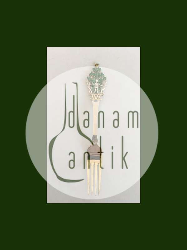 A. Michelsen 1932 Julegaffel Forgyldt Sterling Sølv med Emalje