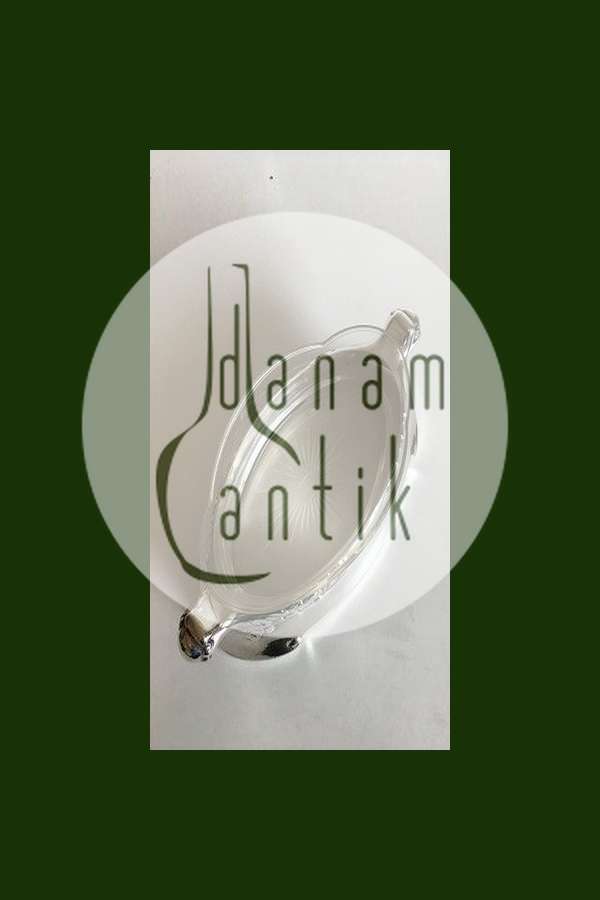 Frugtskål, sølvplet, med glasindsats.