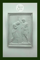 Royal Copenhagen Bisquit Platte Thorvaldsens Kristi Dåb (113)