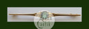Georg Jensen Brooch in gold with green stone. Dates to 1904-1914.