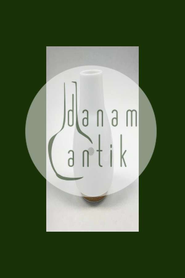 Kastrup Glasværk Opaline Vase med bambusbevikling