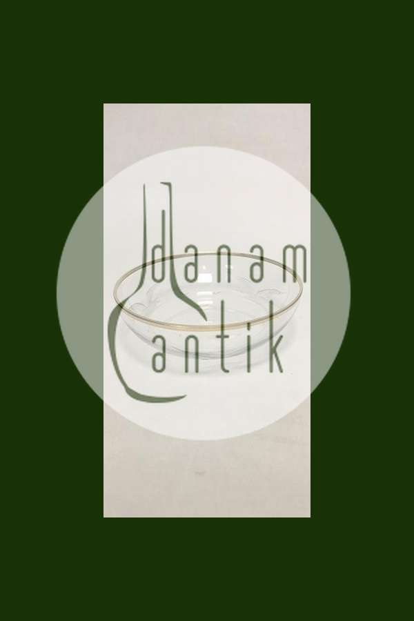 Lyngby Måge Glasassiet med slibning og guldkant