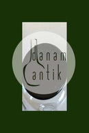 Orrefors Simon Gate To små glasflasker med sort fod og prop af sort glas.