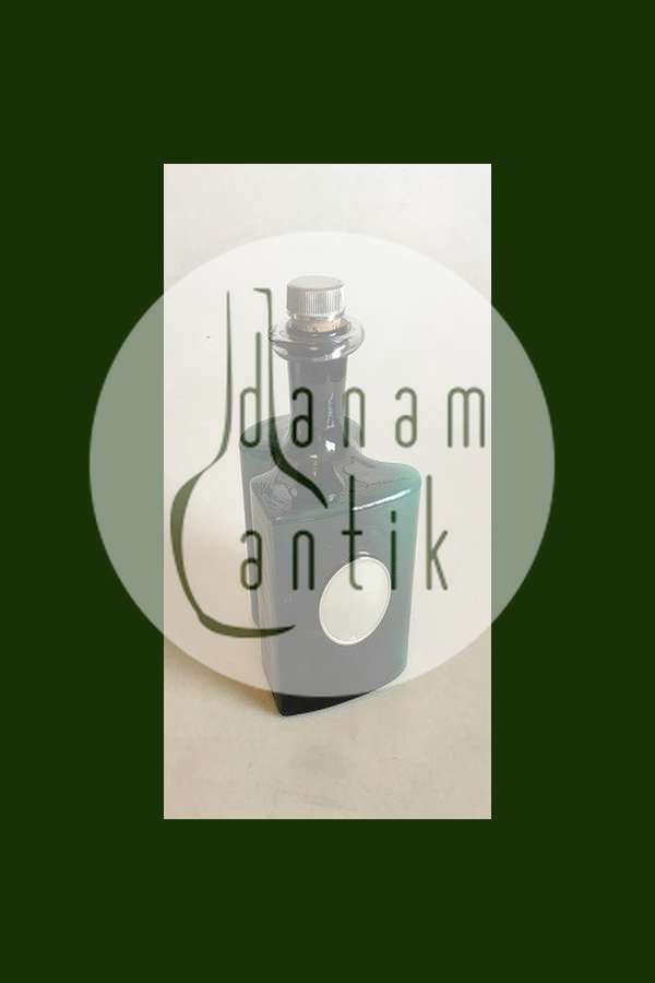 Holmegaard Hiverten af grønt glas med Plakette af Tin fra Just Andersen