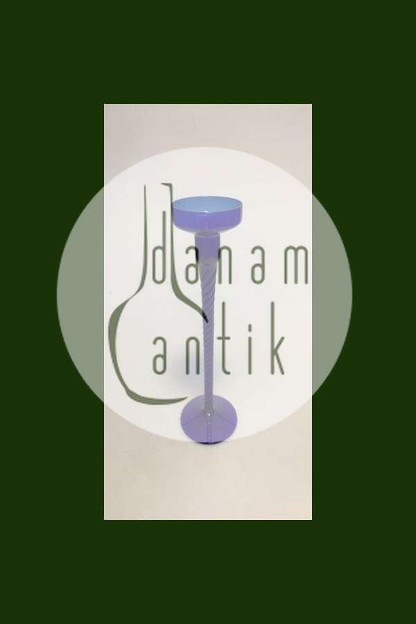 Kastrup Glasværk Amager/Twist Høj kongeblå Lysestage med snoet stilk