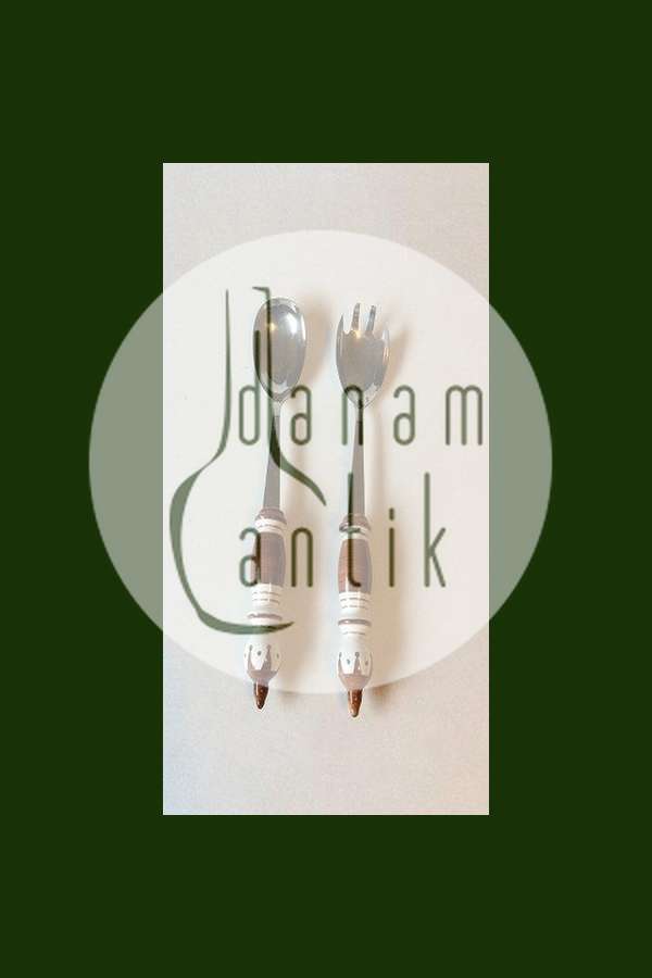 Bjørn Wiinblad Rosenthal Siena Porcelæn og stainless Salat Bestik, Brun