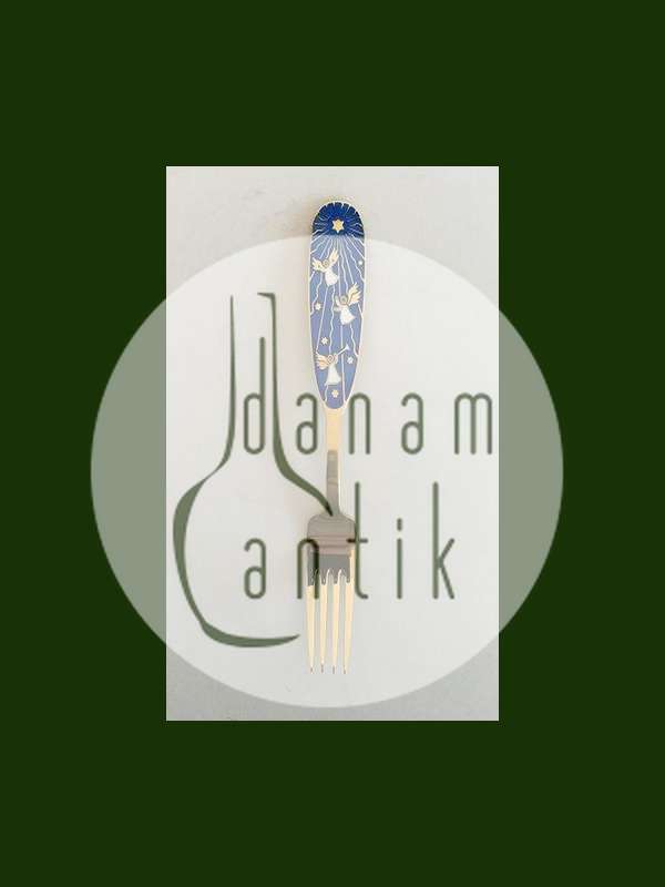 A. Michelsen 1953 Julegaffel Forgyldt Sterling Sølv med Emalje