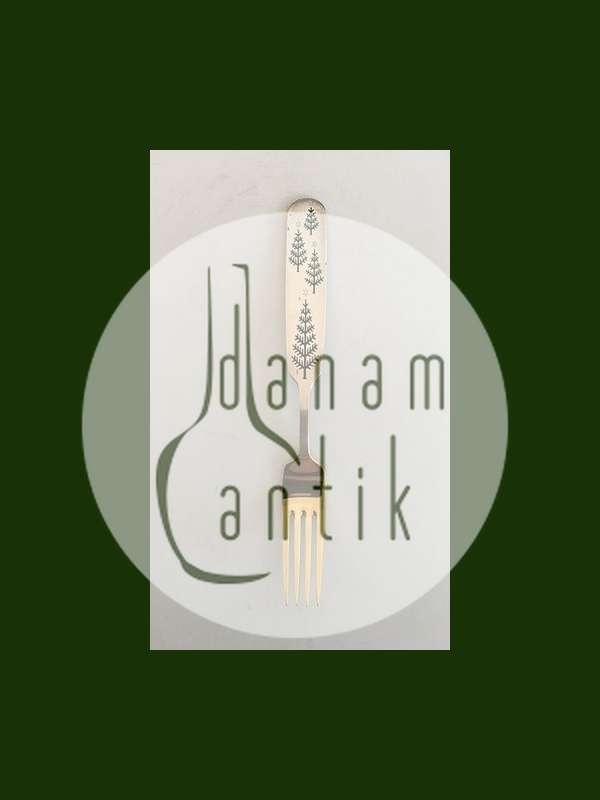 A. Michelsen 1950 Julegaffel Forgyldt Sterling Sølv med Emalje