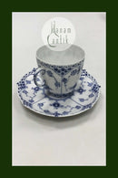 Royal Copenhagen Musselmalet Helblonde Kaffekop og Underkop No. 1035