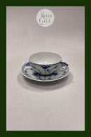 Royal Copenhagen Blue Fluted Half Lace Tea Cup and Saucer No. 525