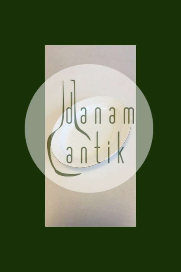 Royal Copenhagen Tradition Hvid Halvblonde m. Guld Stort Ovalt fad No 533