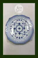 Royal Copenhagen Blue Fluted Plain Fish Plate with Blue Fish Border 1/3002