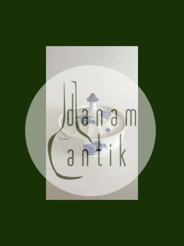 皇家哥本哈根蓝色花边布丁盘带盖子No 8535