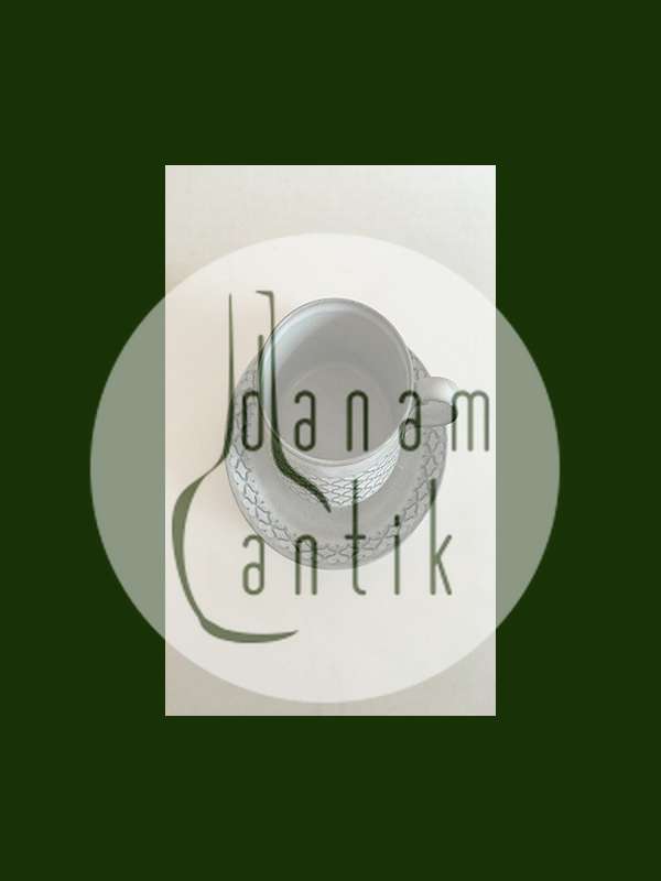 Bing Grondahl/Kronjyden炻器灰色堇菜咖啡杯和碟子No 305