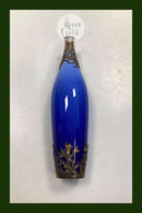 Bing & Grøndahl/Royal Copenhagen Blå vase med Sølv Montering med fisk fra Dragsted Sølvsmedie