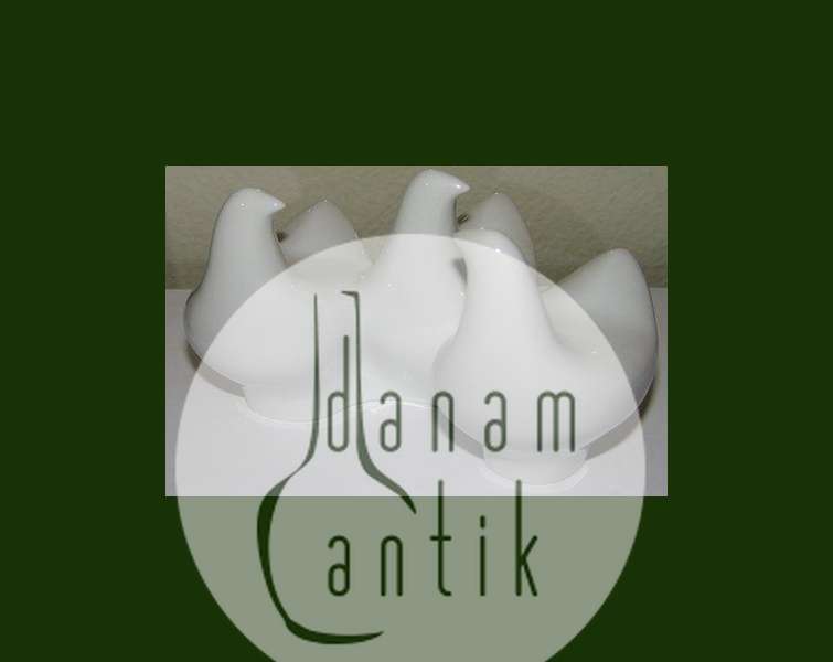 Bing & Grøndahl 3 Gæs blanc de Chine figur designet af Agnethe Jørgensen