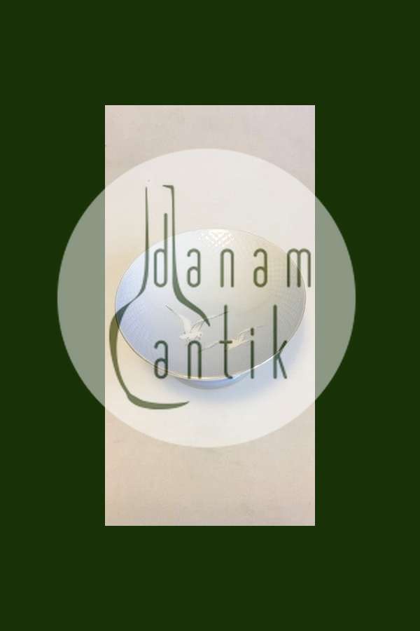 Bing & Grøndahl Måge med guld Kagefad på fod No 206