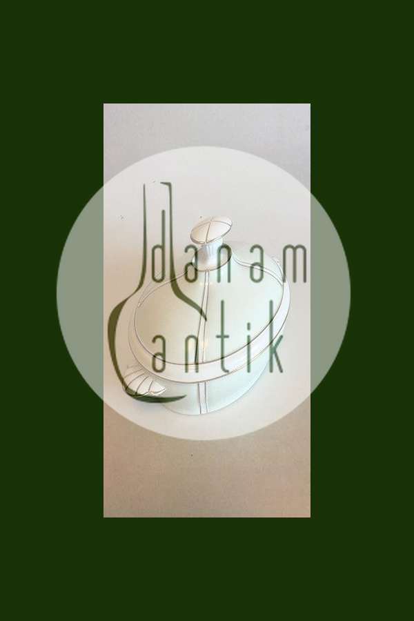 Bing & Grøndahl Oval Terrin med låg Stel med grøn dekoration med guld på form 507(Herregaard)