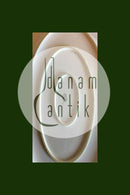 Bing & Grøndahl Ovalt fad No 14 Stel med grøn dekoration med guld på form 507(Herregaard)