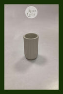 Lyngby Vase, Weiß gerillte Form ca. 8cm.
