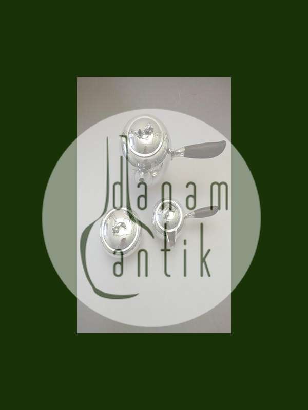 Georg Jensen Sterling Sølv Kaffekande, flødekande og sukkerskål af Harald Nielsen No 875