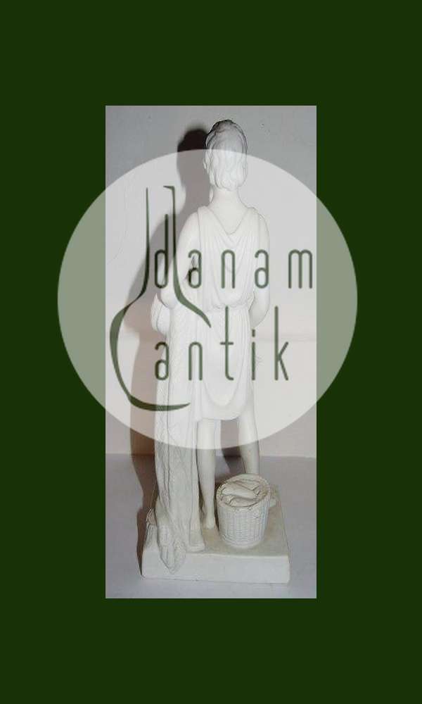 Bing og Grøndahl Biscuit Figur af dreng med fisk