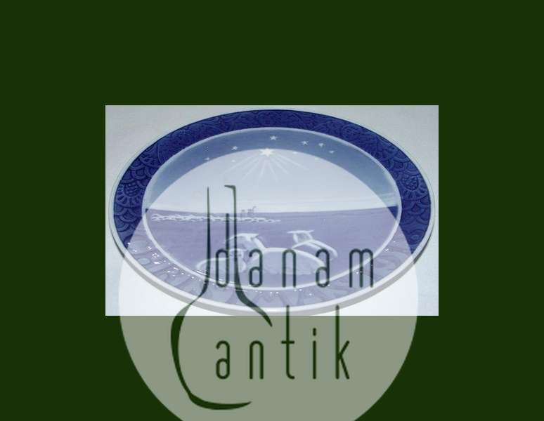 Royal Copenhagen Juleplatte fra 1918 med Engelsk Tekst "Christmas"