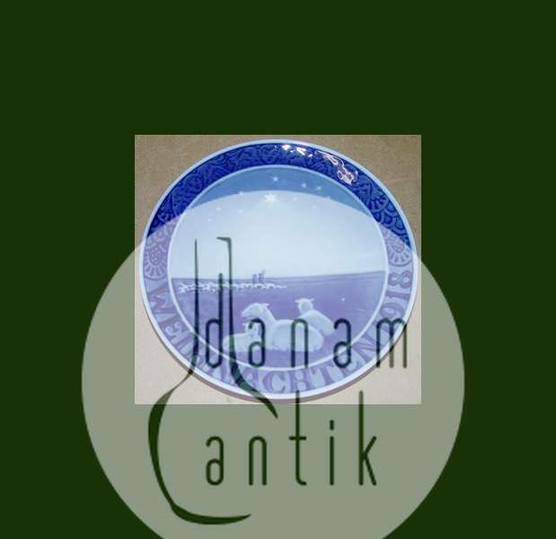 Royal Copenhagen Juleplatte fra 1918 med Tysk indskription "Weihnachten"